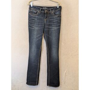 Silver Jeans Co Women's Size W29 L33 Suki Mid Baby Boot Dark Wash Curvy Jeans